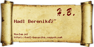 Hadl Bereniké névjegykártya